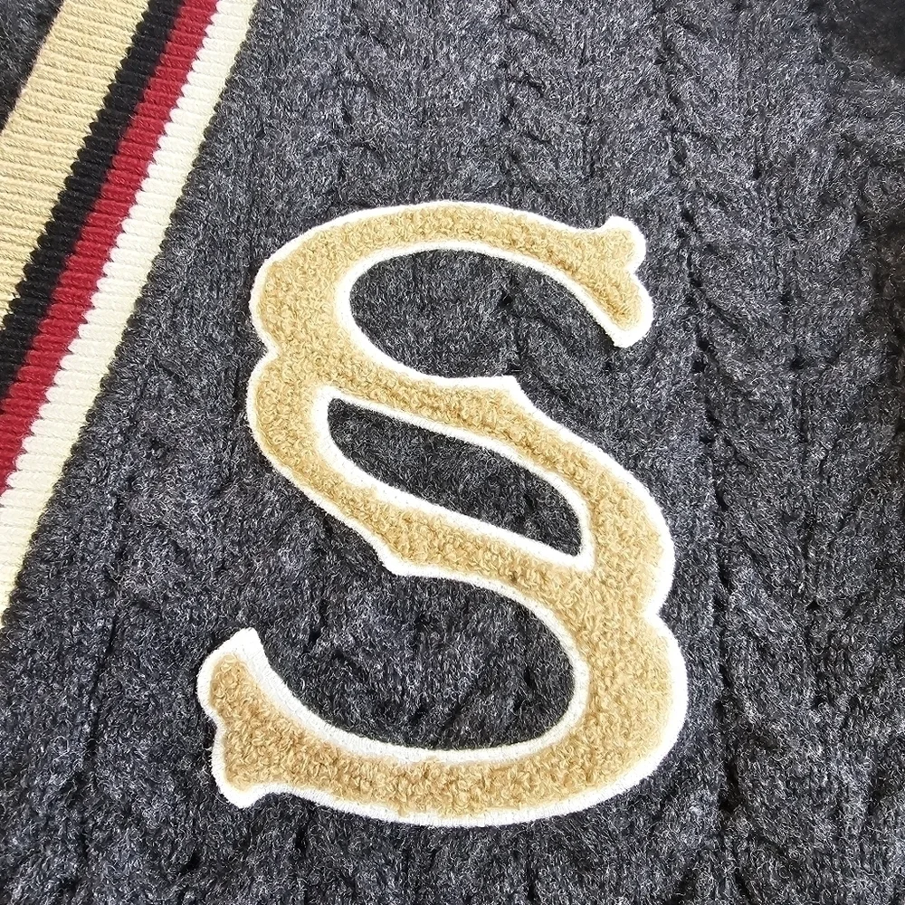 Sandro Tommy Cable Knit Oversized Wool Cardigan - Picture 9 of 15